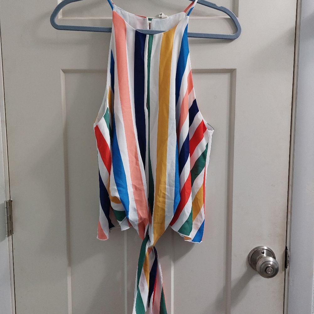 Striped flowy tank